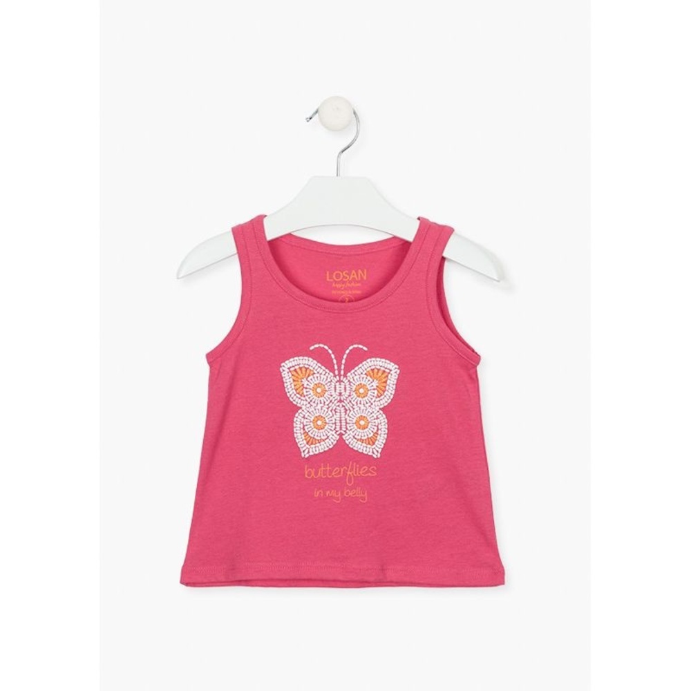 Pink Butterfly Kids Tank Top